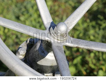 Big Tap With The Shutoff Valve Of The Pipe In A Huge Industrial