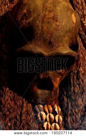Human Skull For African Rites In An African Village