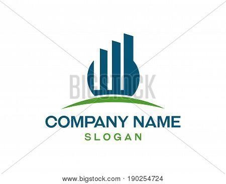 Financia logo with green and blue color on white background