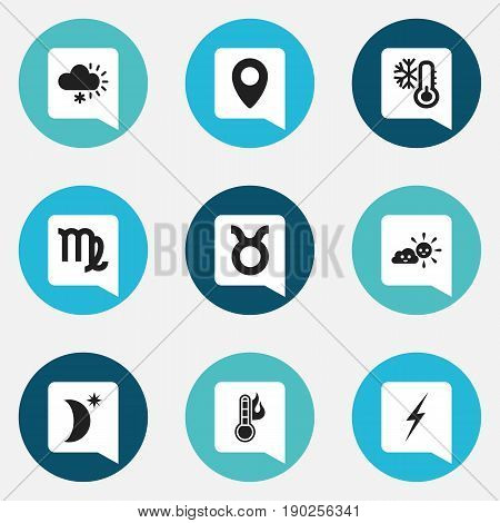 Set Of 9 Editable Air Icons. Includes Symbols Such As Virgin, Temperature, Bull And More. Can Be Used For Web, Mobile, UI And Infographic Design.
