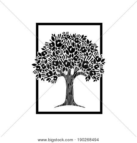 Hand Tree Concept Illustration For Charity Help