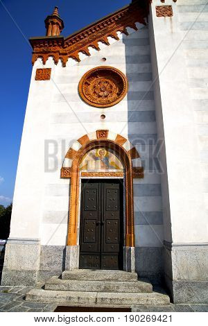 Church  The Mercallo  Old   Closed   Sidewalk Italy  Lombardy