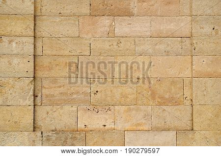 The image of a stone brick wall closeup.