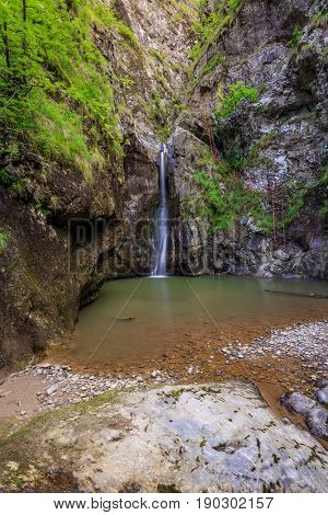 Landscape with Valea lui Stan canyon and river in Romania