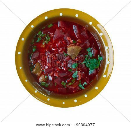Shorbat Rumman Iraqi Pomegranate Stew. close up