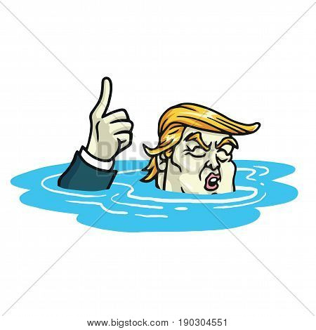Donald Trump Paris Climate Change Agreement. Cartoon Vector. June 1, 2017