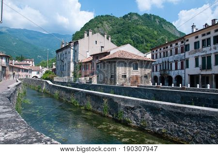 Historic central streets in the city of Vittorio Veneto
