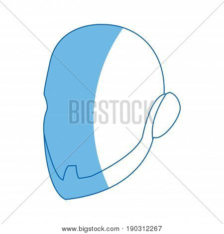 head man silhouette contour hair profile vector illustration