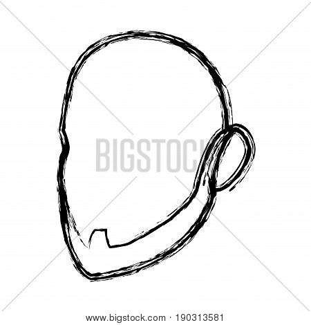 head man silhouette contour hair profile vector illustration