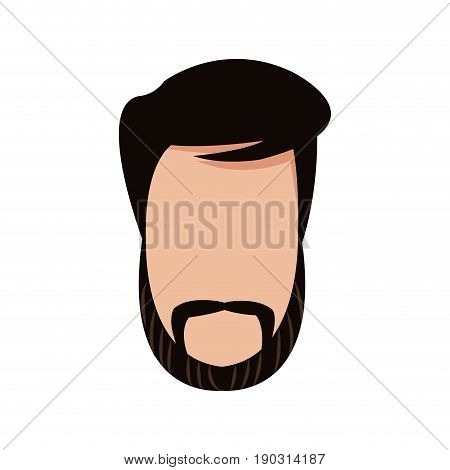 head man male avatar character hair style vector illustration