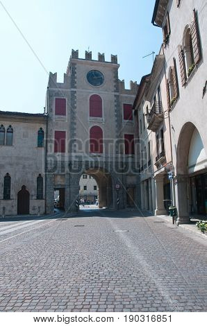 27 may 2017-vittorio veneto-italy-Ancient palaces in the city of Vittorio Veneto
