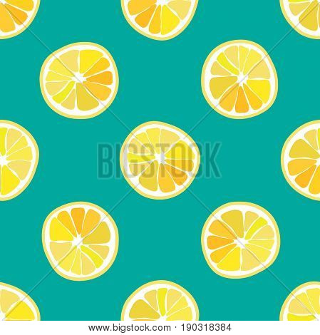 Hand drawn seamless pattern with lemon slice