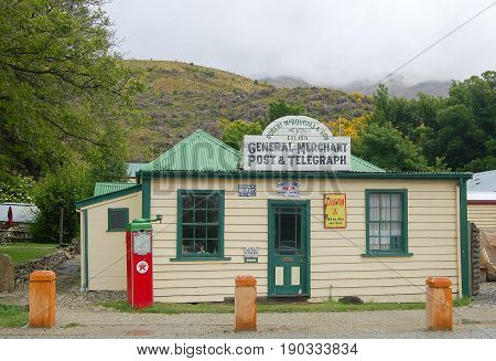 Remnant of a golden age: vintage general store and post office in Cardrona on the South island of New Zealand - 8 December 2009