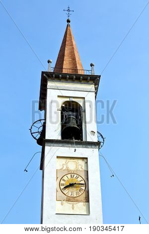 Travedona Monate  Church Tower Bell Sunny Day