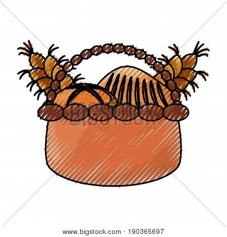 wicker basket loaf vector illustrion graphic design icon
