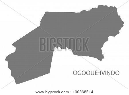 Ogooue-Ivindo map grey illustration silhouette province shape