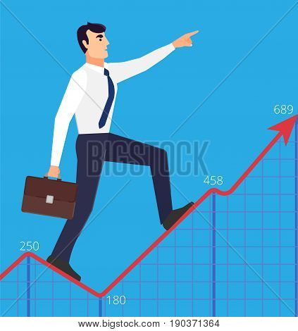 Vector illustration in modern flt style global success business concept. For web banners and info graphics.