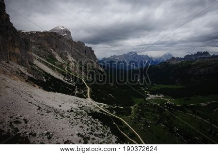 Impression of the rugged Mountain ranges in the Italian Dolomites