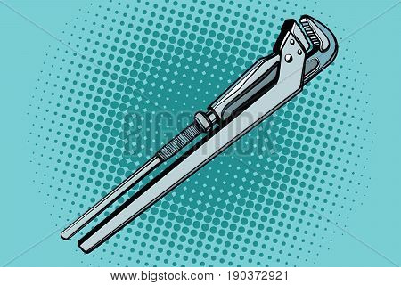universal wrench, construction and repair tools. Pop art retro vector illustration