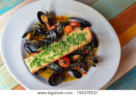 Tasty Sheels cooked in the french restaurant