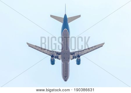 Unspecify Air Plane of on the sky landing to the Suvanabhumi airport.