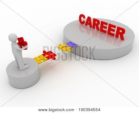 Brige To The Career Concept .  3D Rendered Illustration
