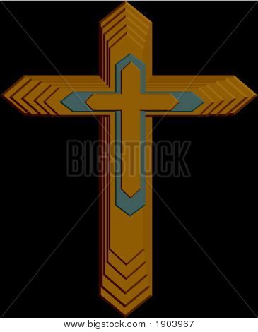 Golden 3D vektor Crossover Black.Eps