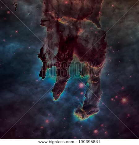 Pillars Of Creation. Eagle Nebula In The Constellation Serpens.