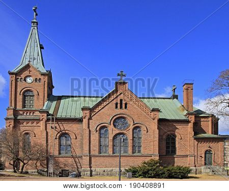 Lutheran cathedral in Jyvaskyla Finland in a sunny spring day
