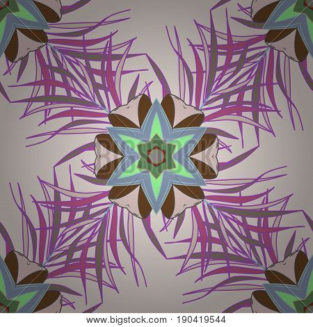 Seamless Pattern With Floral Motif. Seamless Floral Pattern With Flowers Watercolor. Vector Flower I