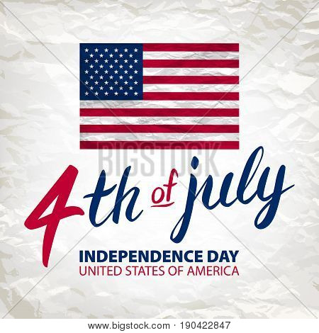 Fourth Of July Usa Independence Day Greeting Card. 4 Th Of July. United States Of America Celebratio