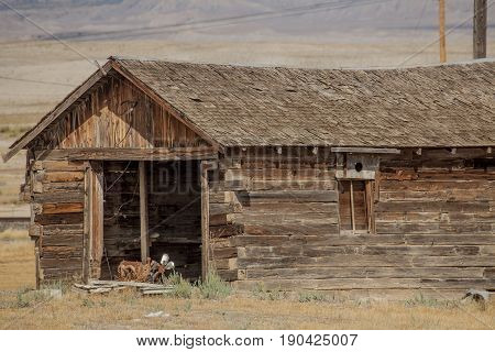 Cisco Utah USA - September 03 2016: Abandoned house in the ghost town of Cisco
