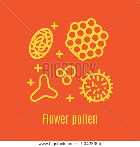 Pollen, a product of bees and beekeeping. A useful organic amino acid. Linear style. Vector illustration