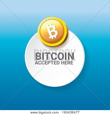 vector Bitcoin symbol. bitcoin accepted here icon or banner