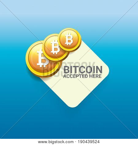 vector Bitcoin symbol. bitcoin accepted here icon or banner