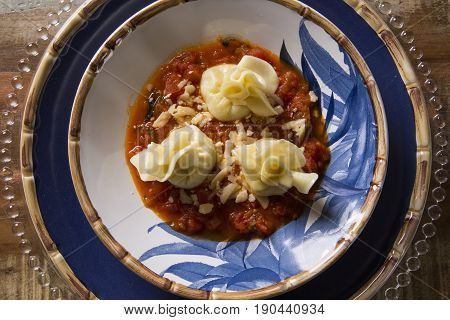 Fagottini Pasta With Tomato Sauce