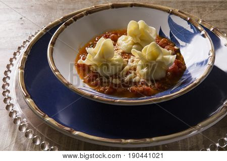 Fagottini Pasta With Tomato Sauce