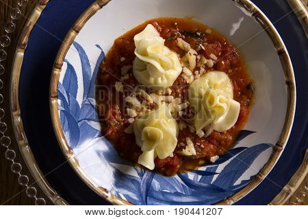 Fagottini Pasta With Tomato Sauce
