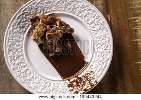 Dessert Panforte With Cream Of Coffee
