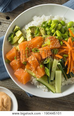 Raw Organic Salmon Poke Bowl