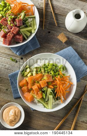 Raw Organic Salmon Poke Bowl