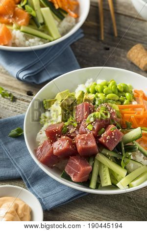 Raw Organic Ahi Tuna Poke Bowl