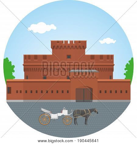 Amber Museum of Kaliningrad. Vector illustration EPS