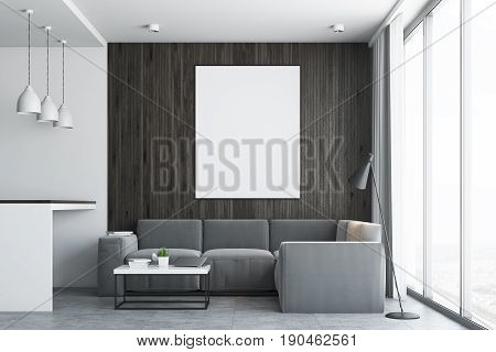Living Room And Kitchen, Concrete Closeup