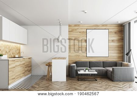 Living Room And Kitchen, Wood