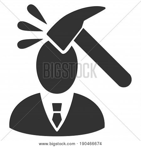 Manager Shock vector icon. Flat gray symbol. Pictogram is isolated on a white background. Designed for web and software interfaces.