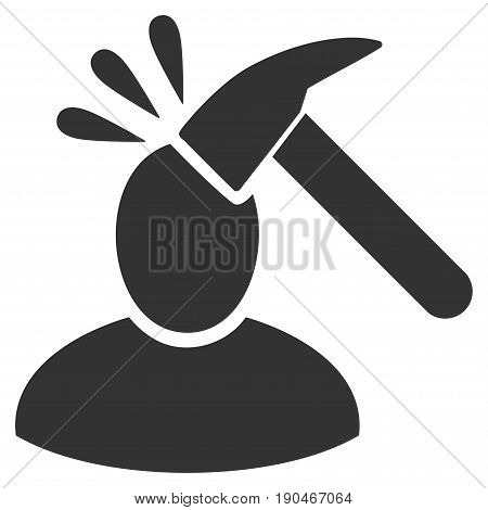 User Shock vector icon. Flat gray symbol. Pictogram is isolated on a white background. Designed for web and software interfaces.