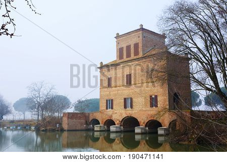 Ancient Building From Po River Lagoon, Italy