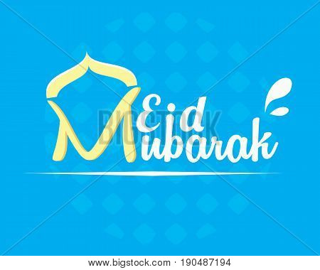 happy eid mubarak gift card background with mosque symbol