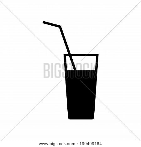 Drink icon. Isolated water glass flat symbol. Vector sign illustration on white